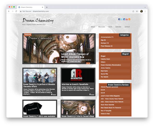 screenshot of dreamchemistry.com
